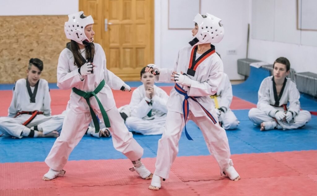 Taekwondo practitioner training, representing the martial art's origins and history in Korea